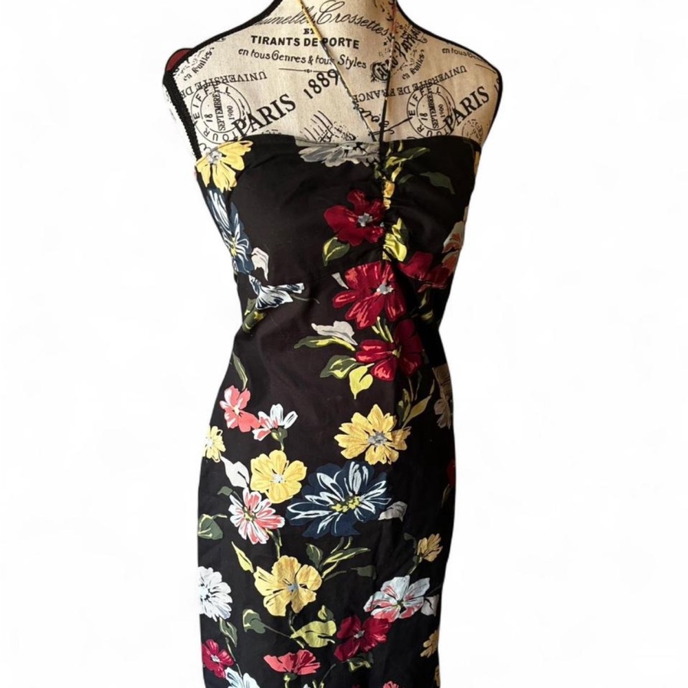 Old Navy Black Floral Midi Dress